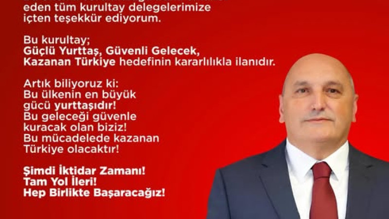 Turgay Özcan Teşekkür Metni Yayımladı