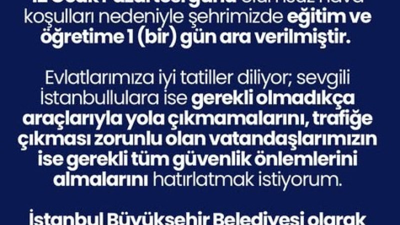 Gökhan Gümüşdağ İstanbullulara Duyurdu